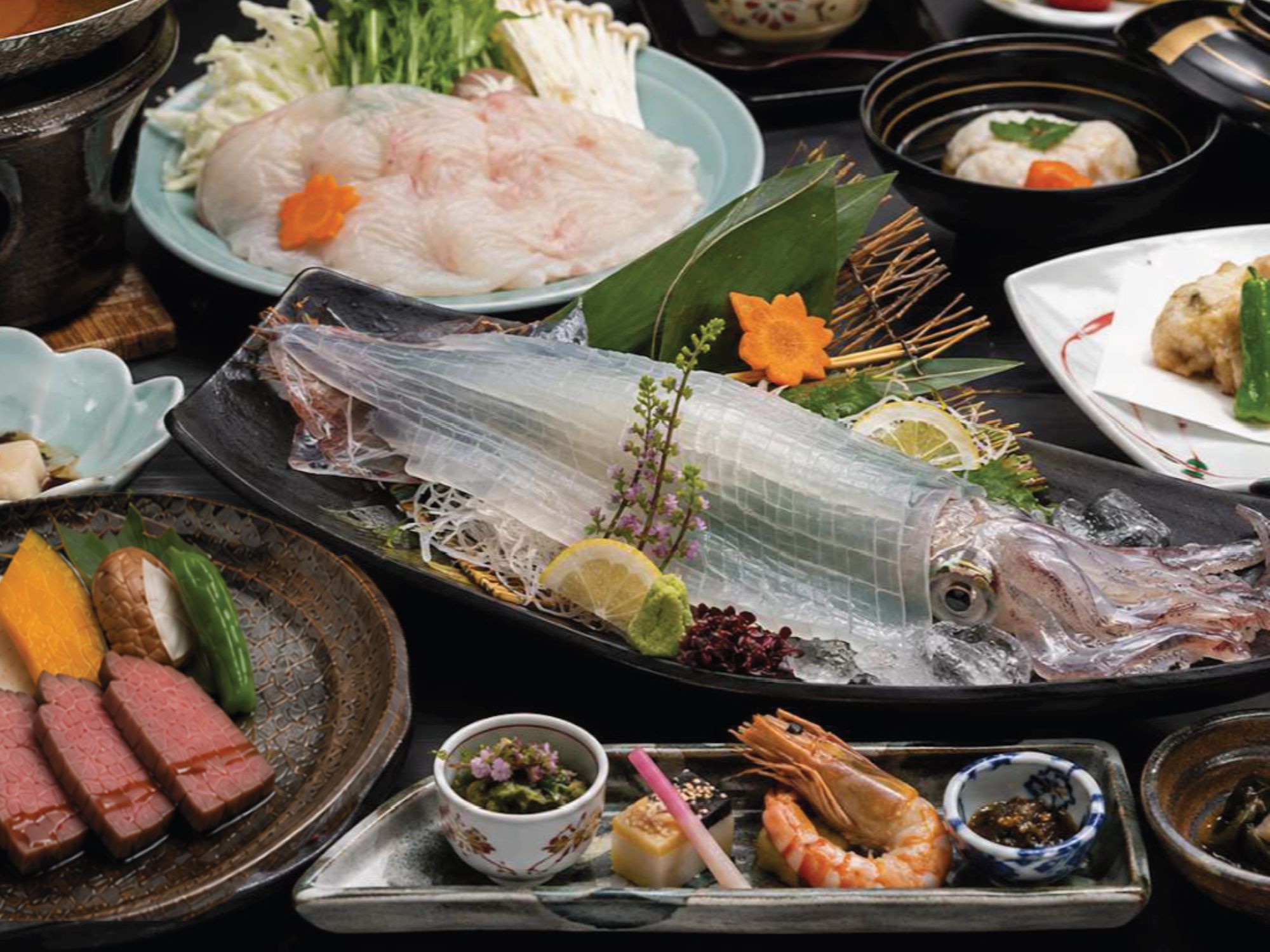 ＜東館泊2食付＞「松風」秋味覚の最高峰「クエ・松茸」と烏賊・佐賀牛を味わう秋月夕会席と朝食バイキング